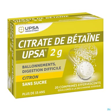 Citrate Betaine Upsa 2g Citron Sans Sucre Comprime Effervescent 20