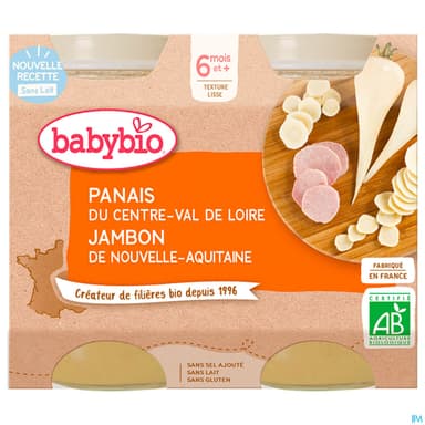 BABYBIO MENU PANAIS/JAMB 2X200G