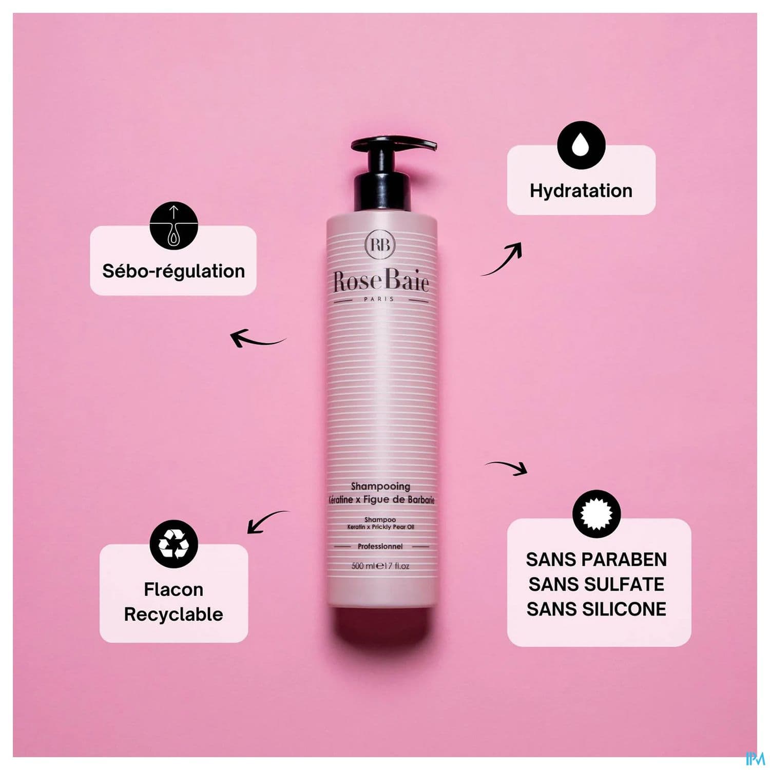 Rosebaie Paris Shampooing Keratine X Figue De Barbarie 500ml