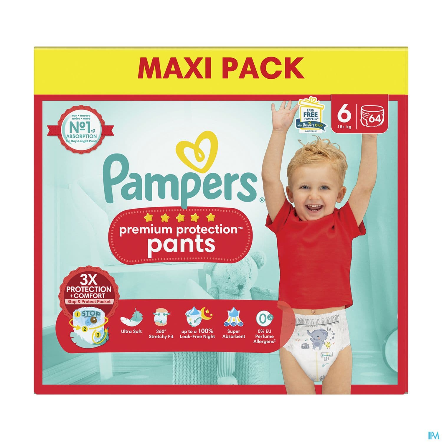 PAMPERS PANTS PREM PROT MAX T6 64 — Pharmacie basire by Nexum