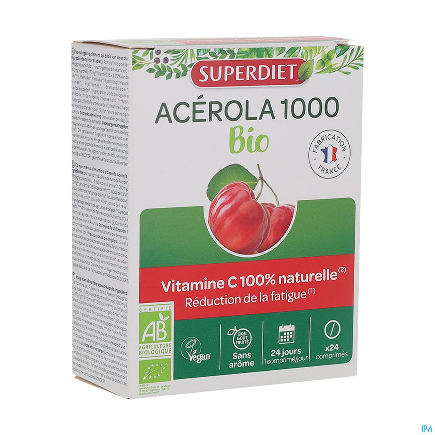 Superdiet Acerola 1000 Bio Comprime A Croquer 24