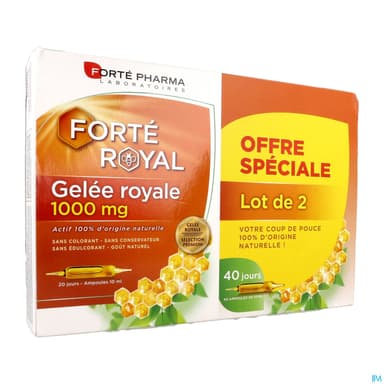 Forte Pharma Forte Royal Gelee Royale 1000mg Ampoule 10ml 20 X2