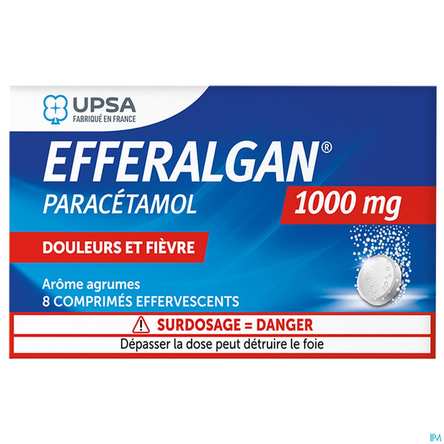 EFFERALGAN 1 000MG CPR EFF 8