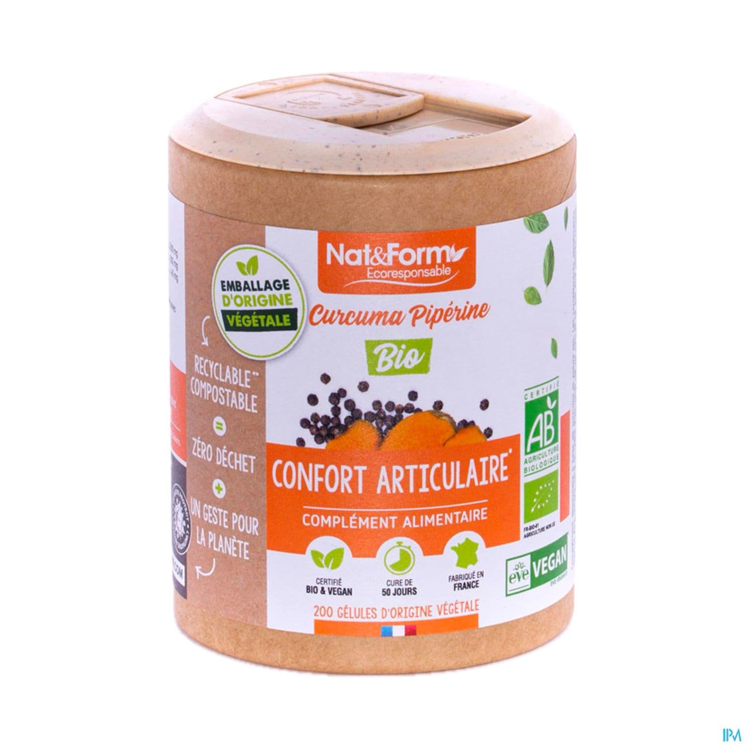 Nat Et Form Ecoresponsable Curcuma Piperine Bio Gelule Vegetale 200