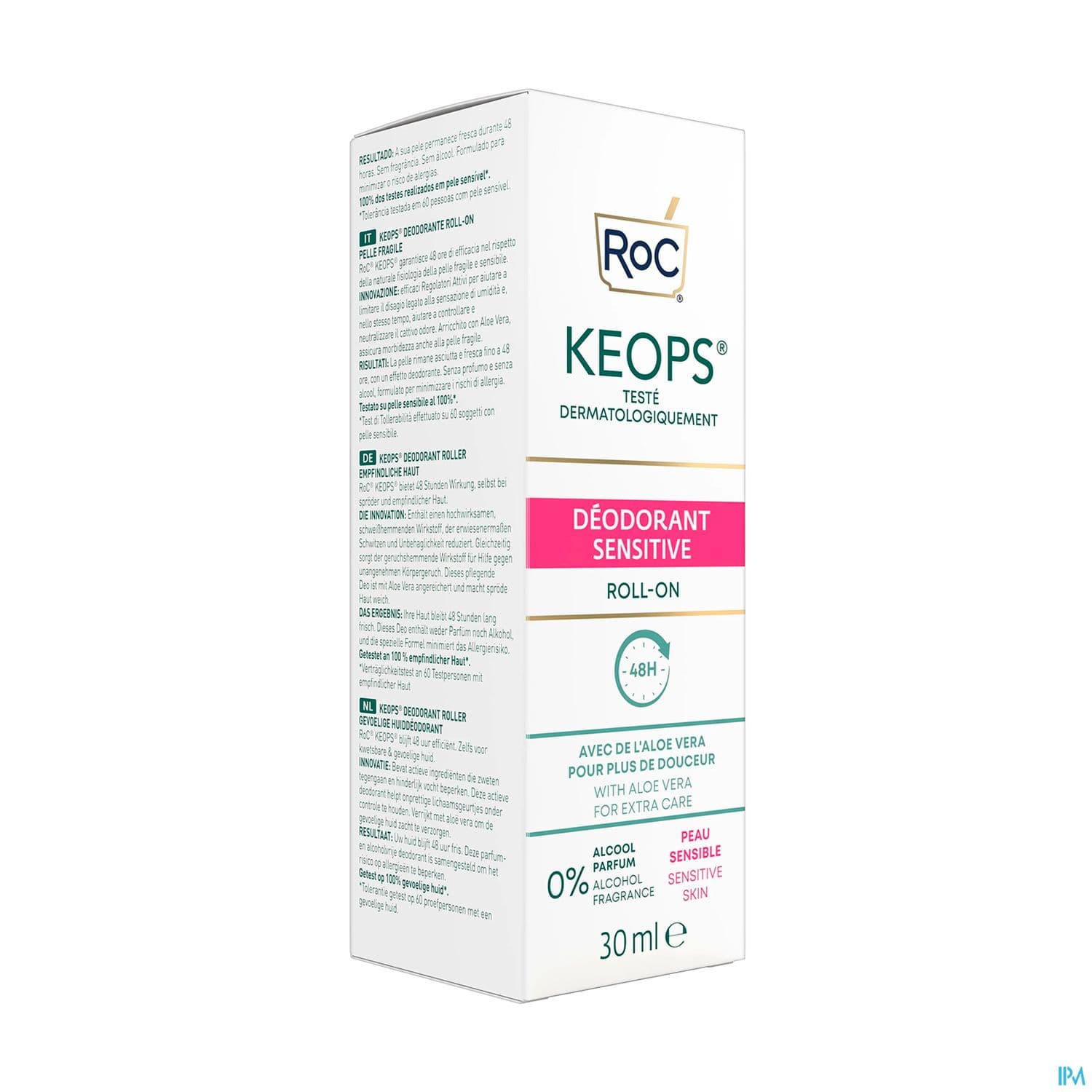 Roc Keops Deodorant Roll On Peau Sensible 48h 30ml — Pharmacie SO OUEST