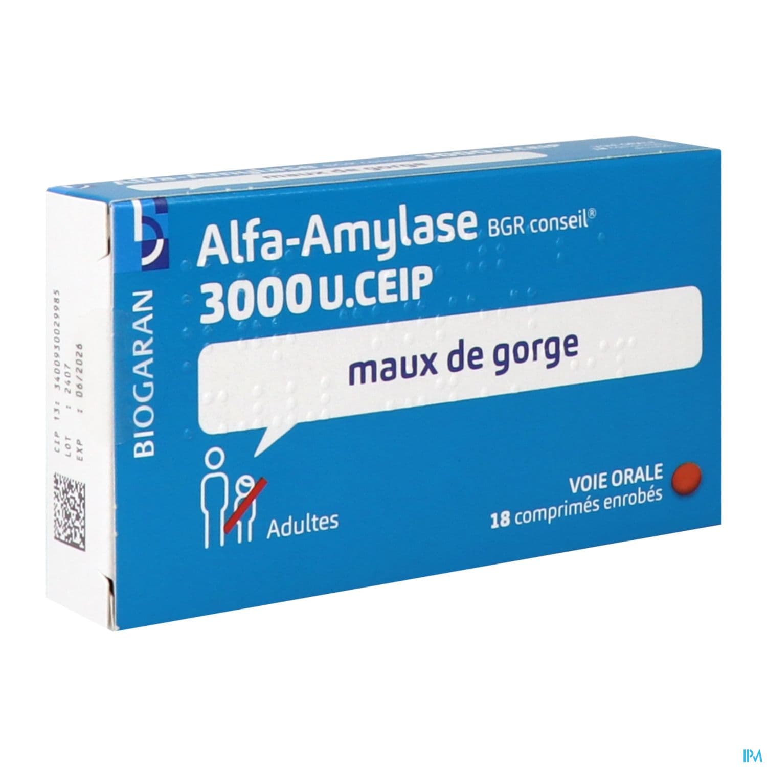 Alfa Amylase Bgr Conseil 3000u Ceip Comprime Enrobe 18