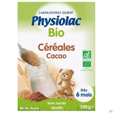 PHYSIOLAC CEREALE CACAO BIO 200G.