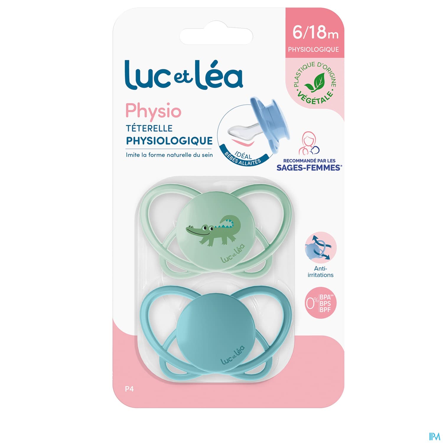 Luc Et Lea Sucette Physiologique 6/18m P4 X2