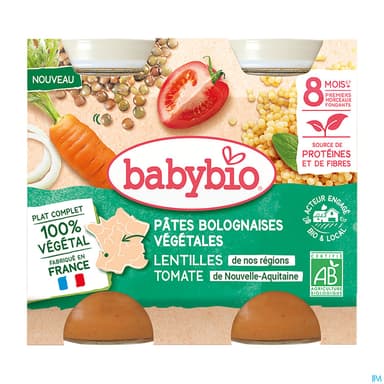 BABYBIO MENU CAROT/LENT CHI 2X200G