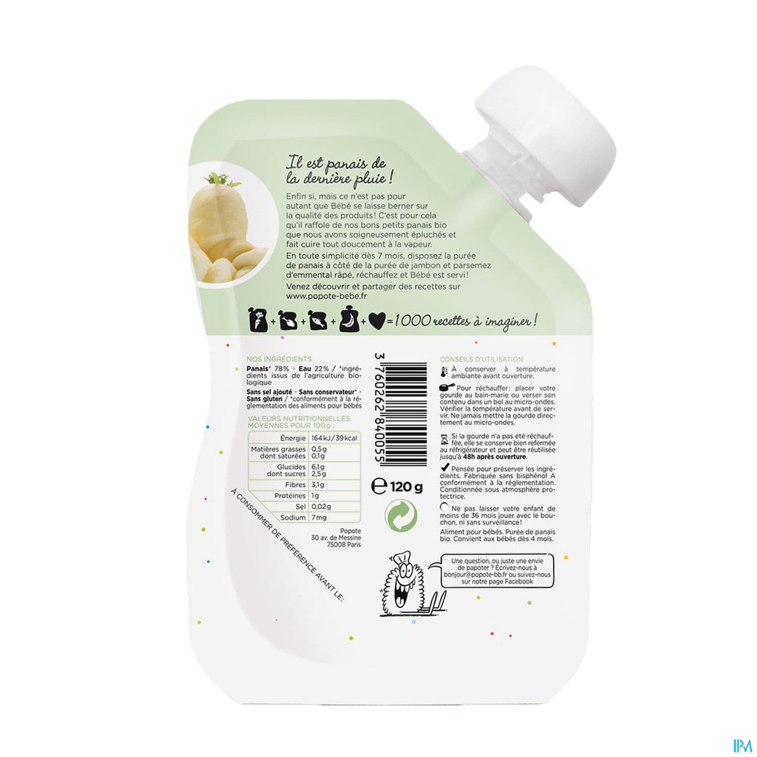 POPOTE PUREE PANAIS 120G