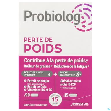 Probiolog Perte De Poids Gelule Plante 90 + Gelule Souche 15