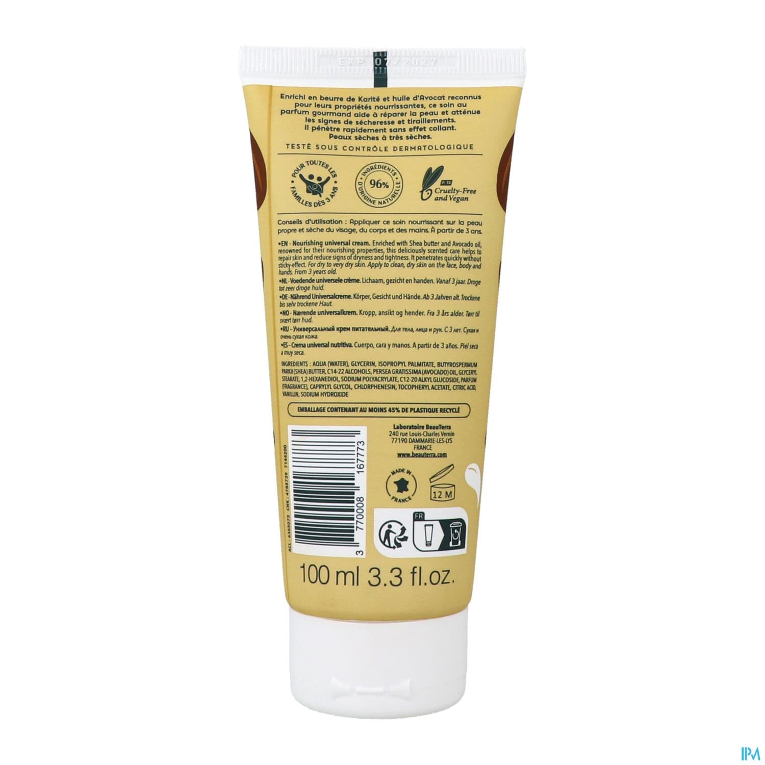 Beauterra Creme Universelle Nourrissante 100ml