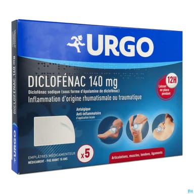 DICLOFENAC 140MG URGO EMPLATRE 5