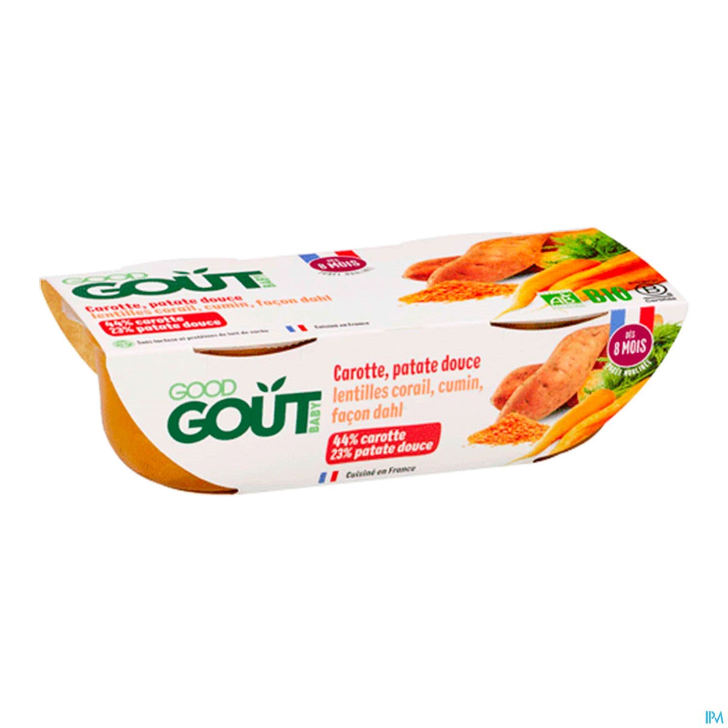 Good Gout Baby Bols Carottes Patate Douce Lentilles Corail Facon Dahl Bio 190g X2