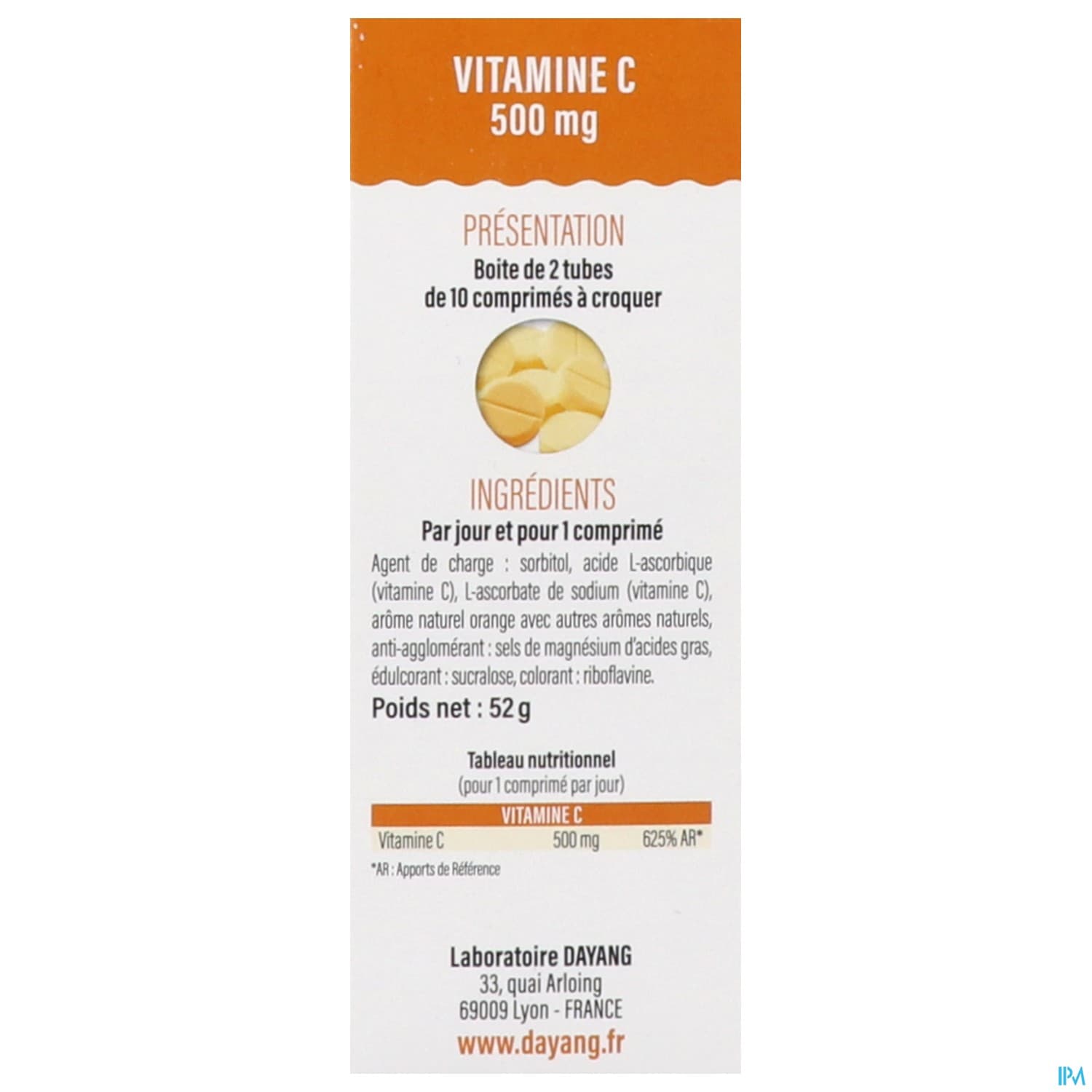 DAYANG VITAMINE C 500MG CPR 20
