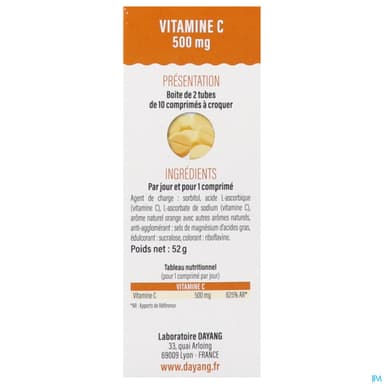 DAYANG VITAMINE C 500MG CPR 20