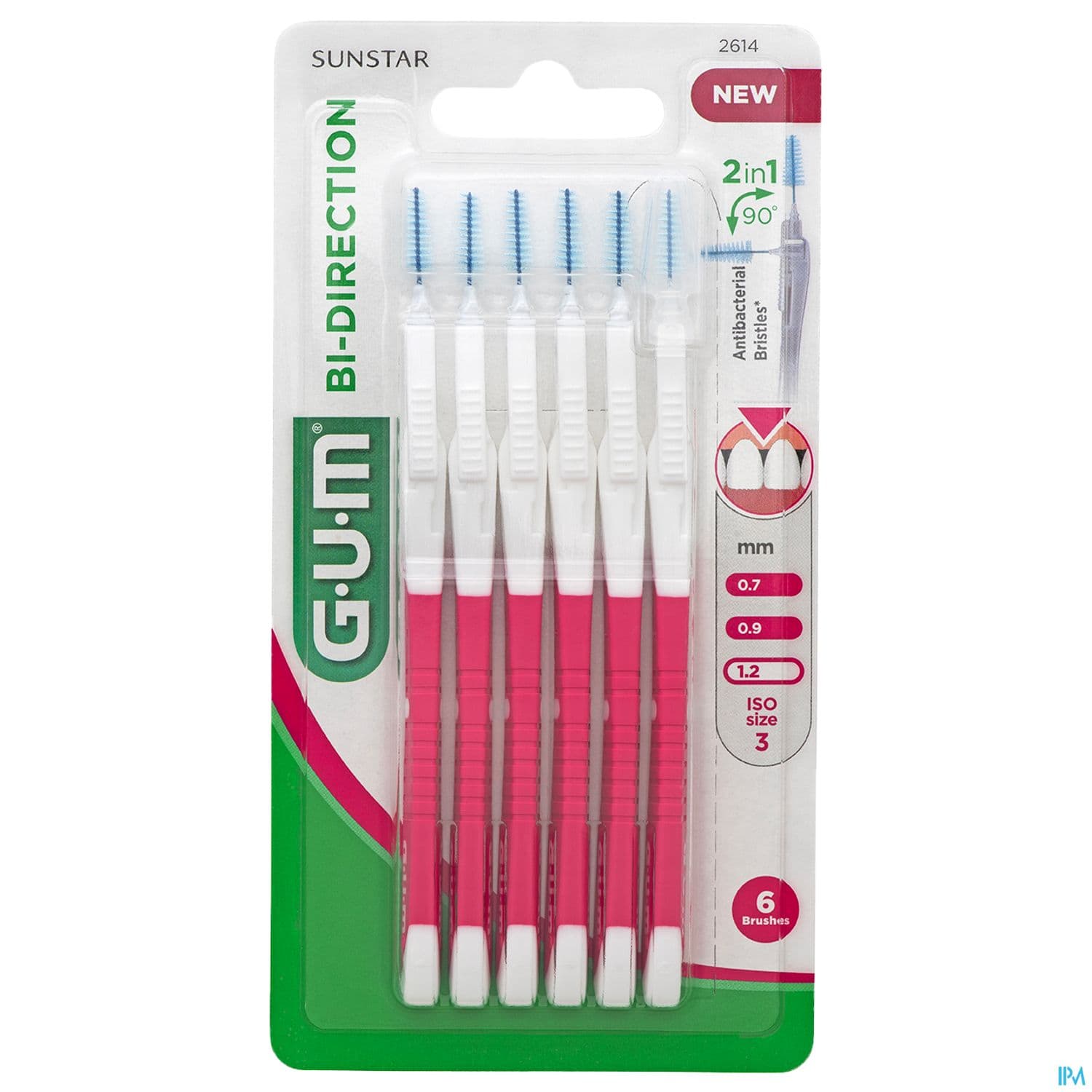 Gum Bidirection Brossette Conique Fine 1mm2 X6