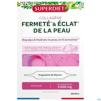 Superdiet Collagene Fermete Eclat De La Peau Gout Fruite Ampoule 10ml X20