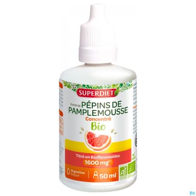 Superdiet Extrait De Pepins De Pamplemousse 1600mg Bio Solution 50ml
