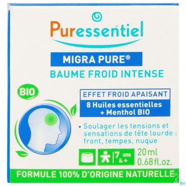 Puressentiel Baume Froid Intense Migra Pure Aux 8he Bio 20ml