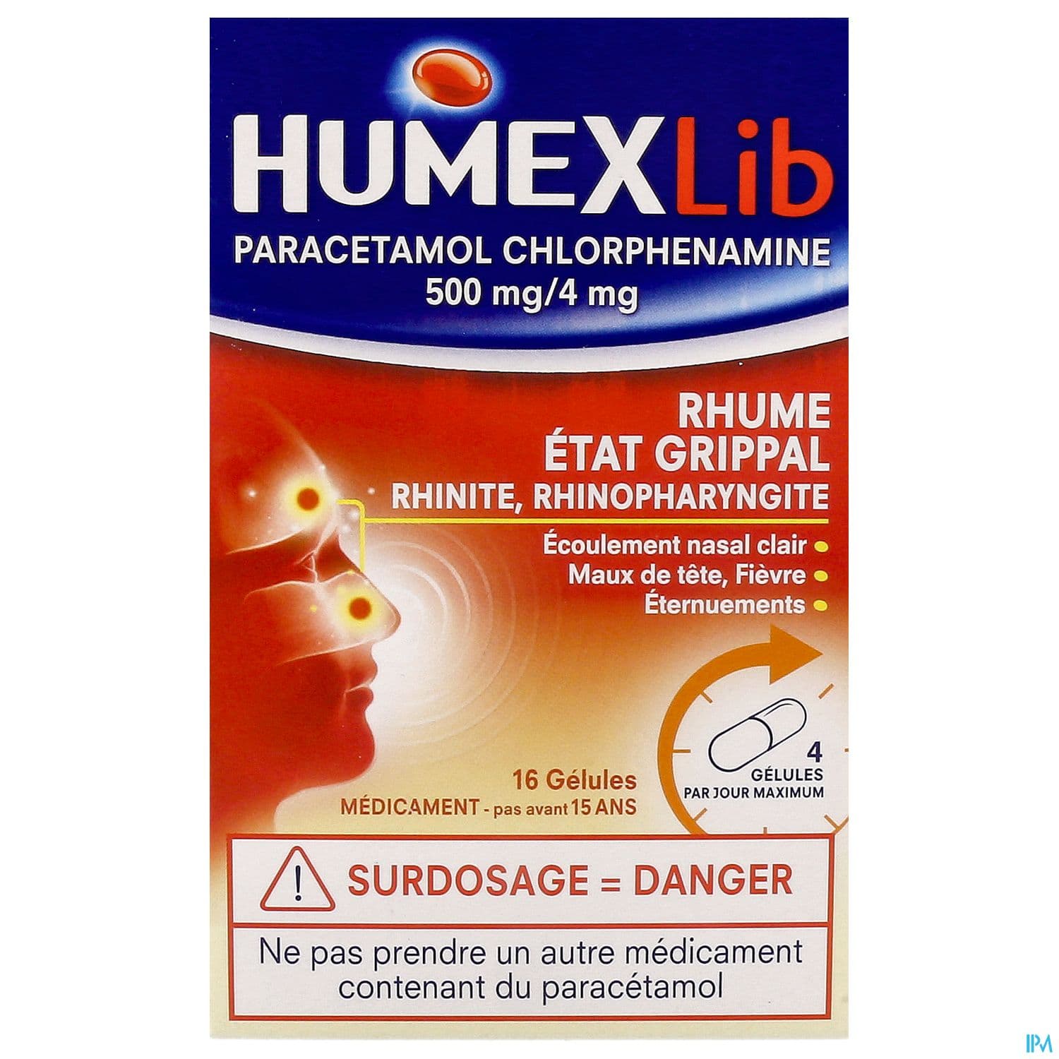 Humexlib Parace Chlorphenamine 500mg/4mg Gelule 16