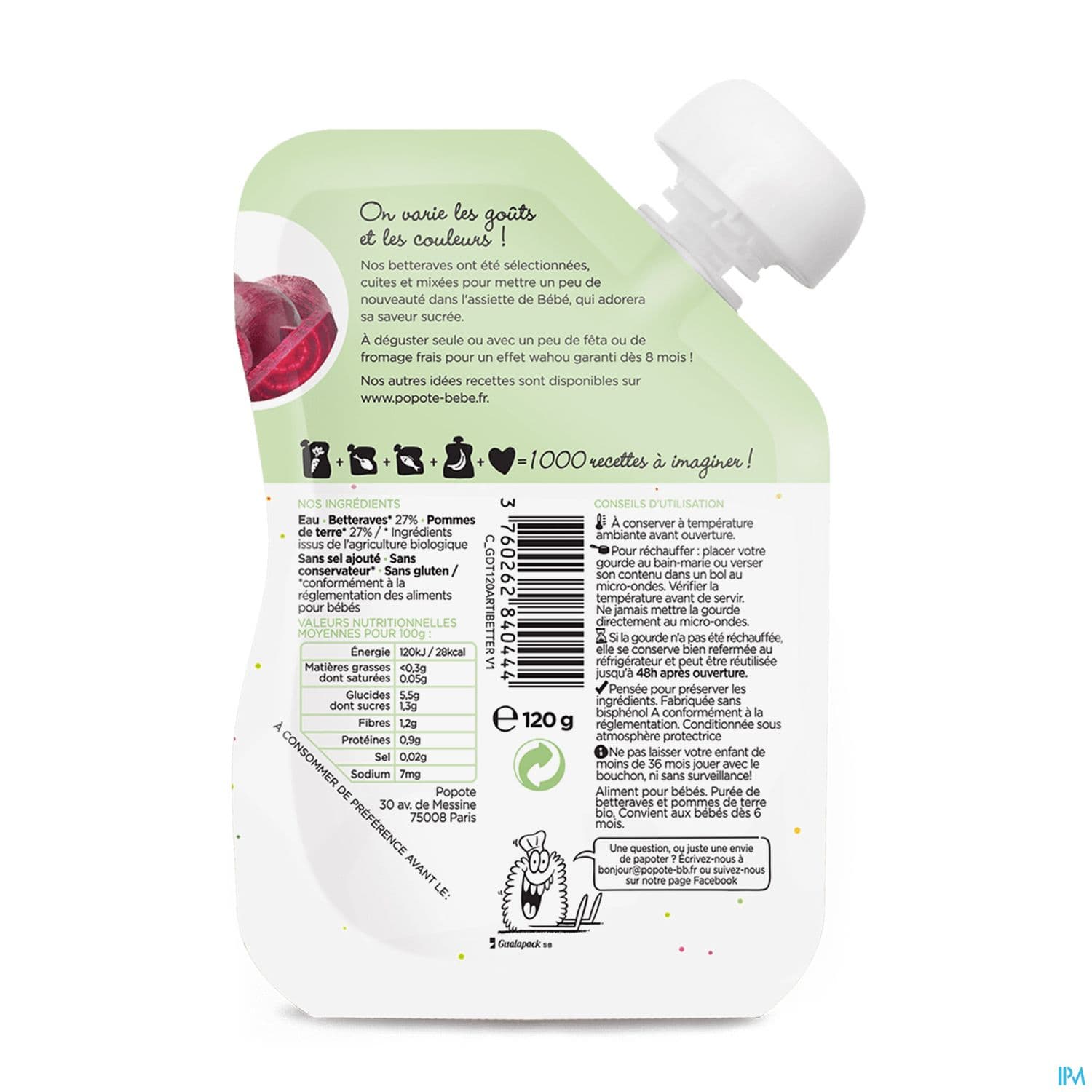 POPOTE PUREE BETTERAVE 120G