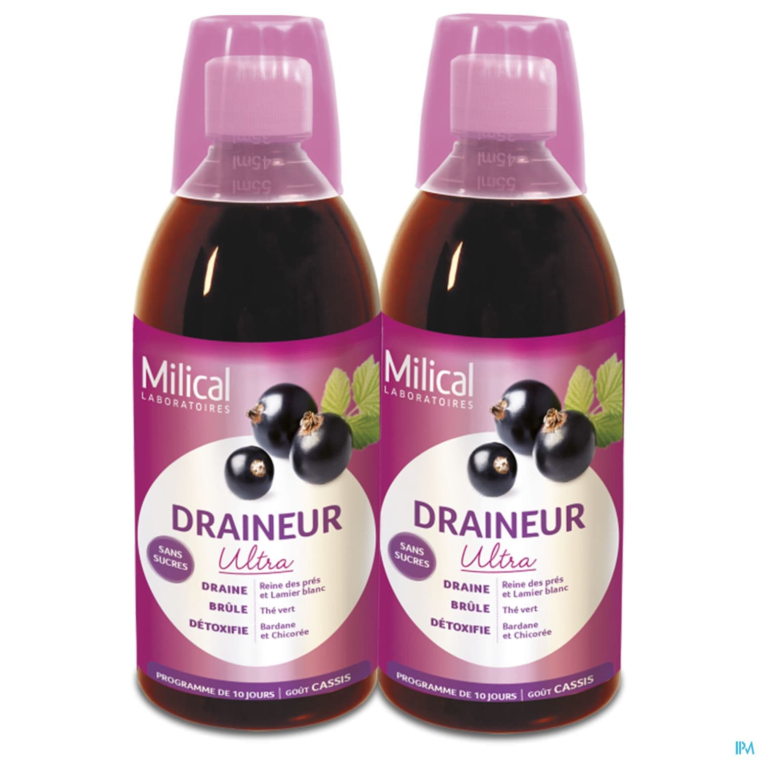 Milical Draineur Ultra Cassis Solution Buvable 500ml X2