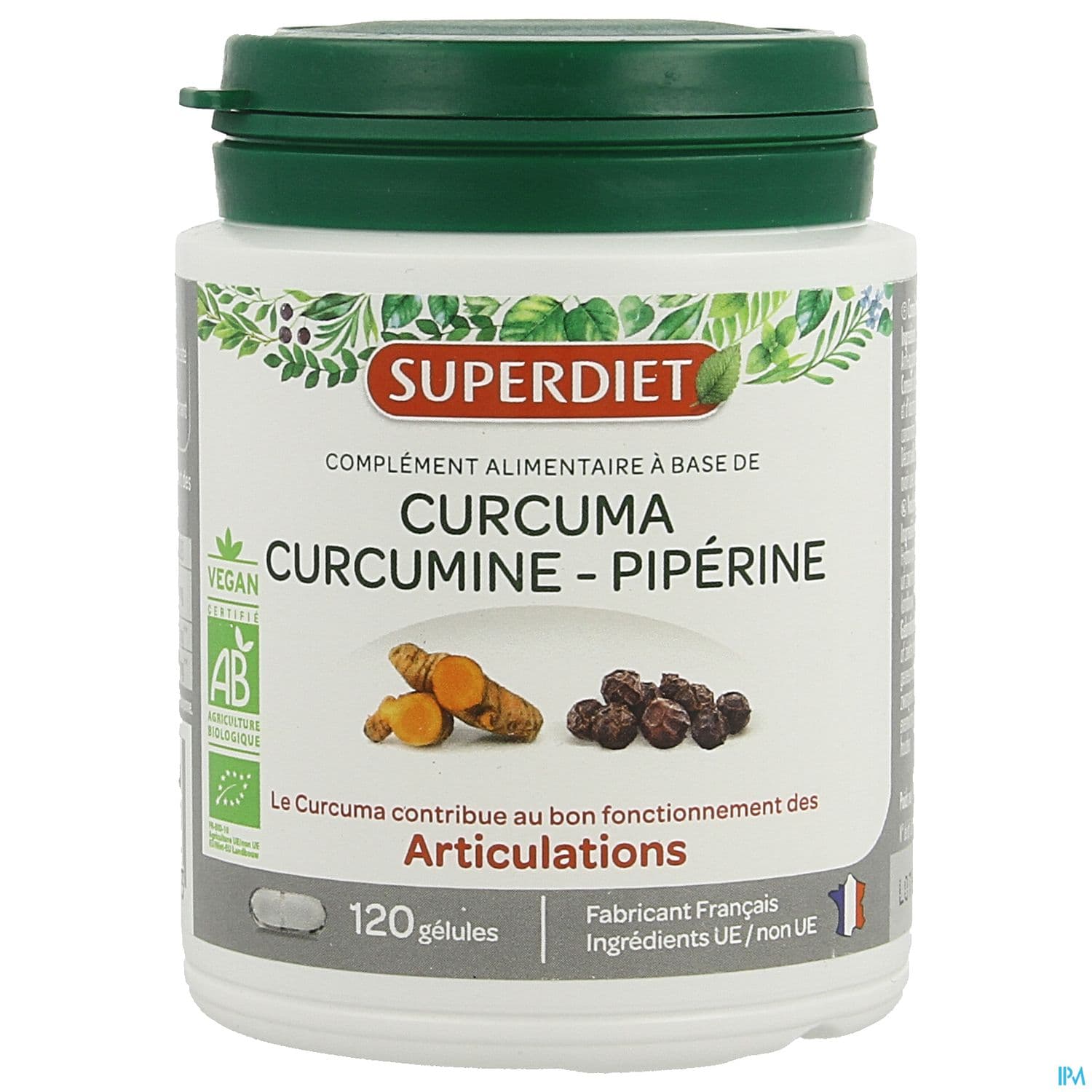 Super Diet Curcuma Curcumine Piperine Caps 120