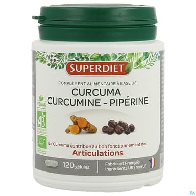 Super Diet Curcuma Curcumine Piperine Caps 120