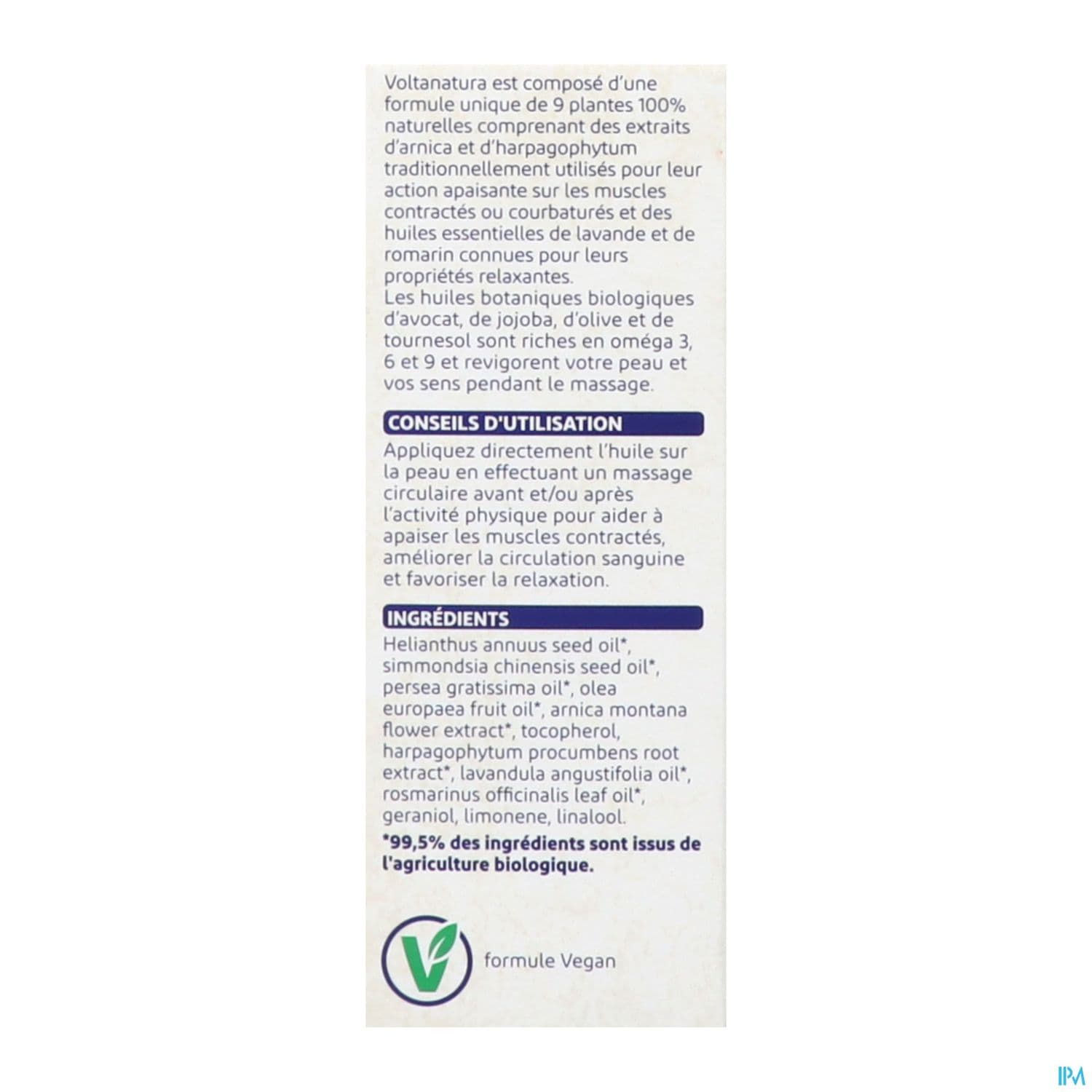 Voltanatura Huile De Massage Bio 100ml