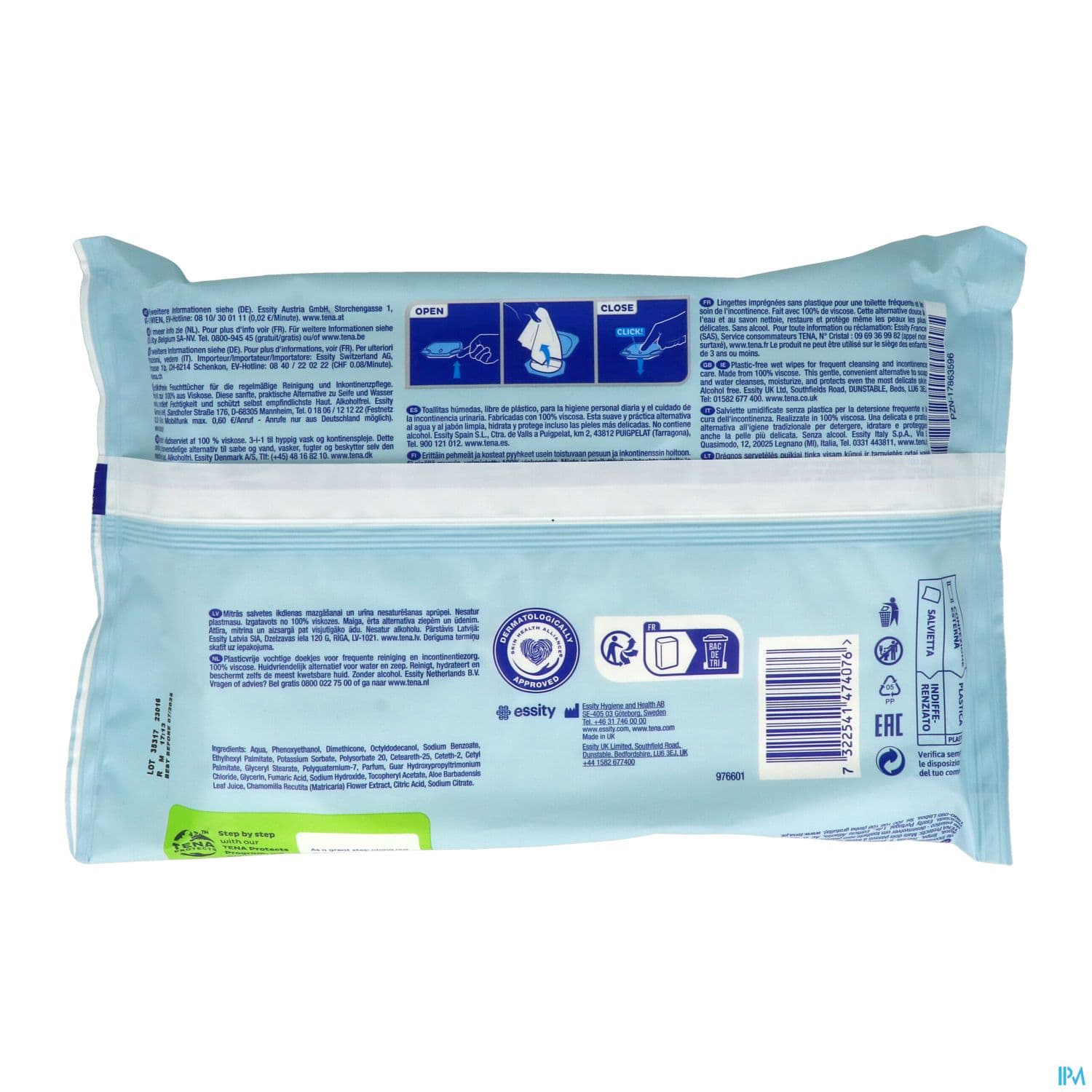TENA WETWIPE LINGETTE S/PLAST 48