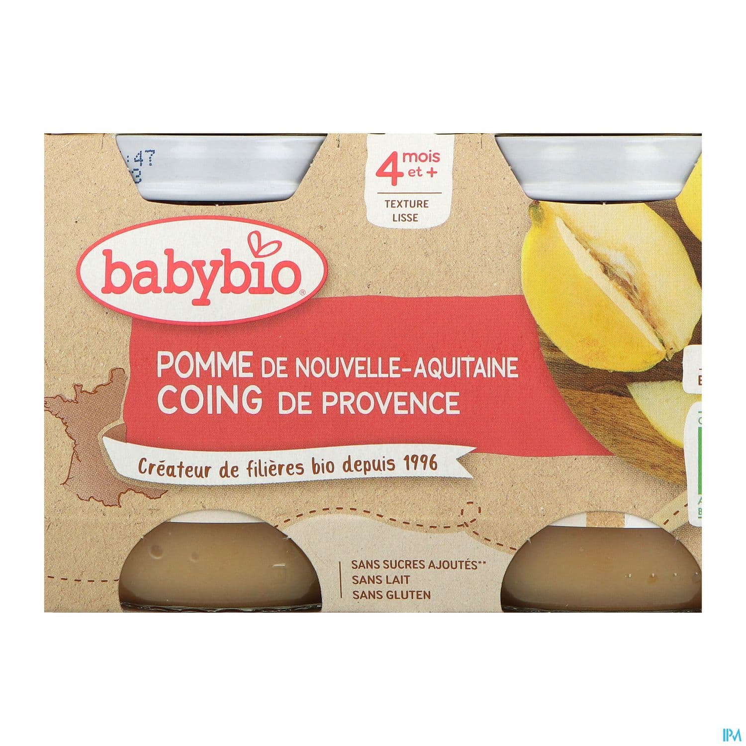 BABYBIO POMME COING 2X130G