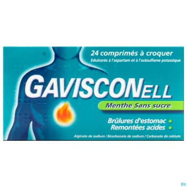 Gavisconell Sans Sucre Menthe Comprime A Croquer 24