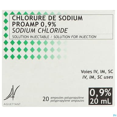 Proamp Sodium Chlorure 0.9% Solution Injectable 20ml 20