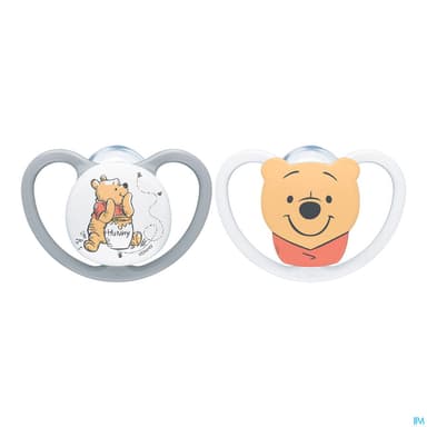 Nuk Sucette Silicone Space 0/6m Winnie l'ourson X2