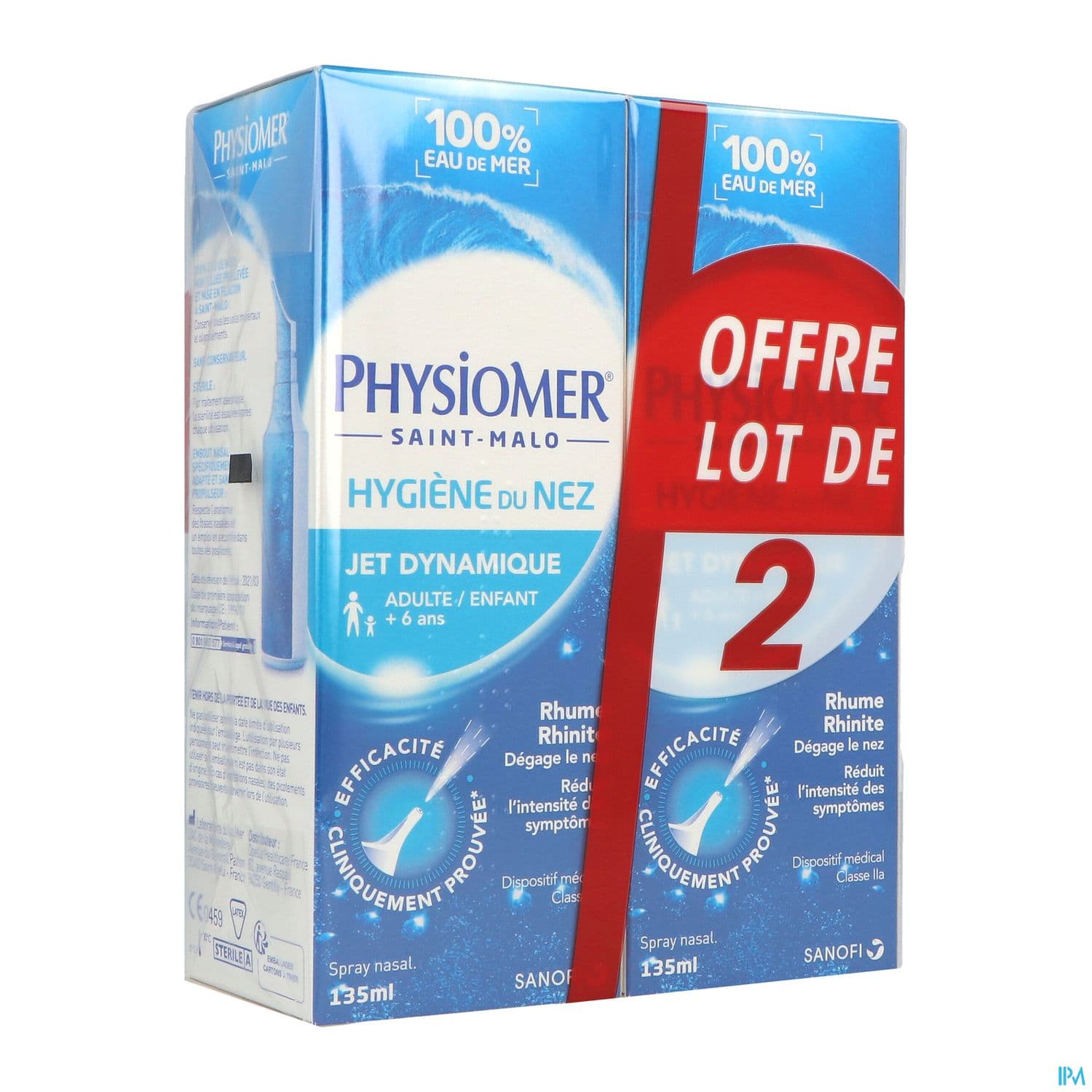 Physiomer Jet Dynamique Adulte Enfant Solution Nasale 135ml X2