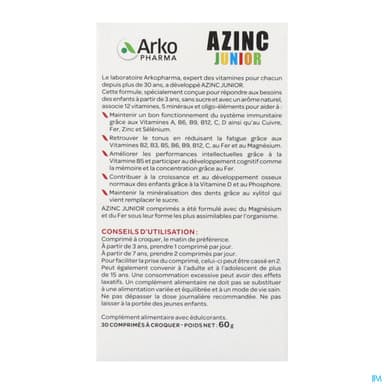 AZINC VITALITE JUNIOR COLA CPR 30