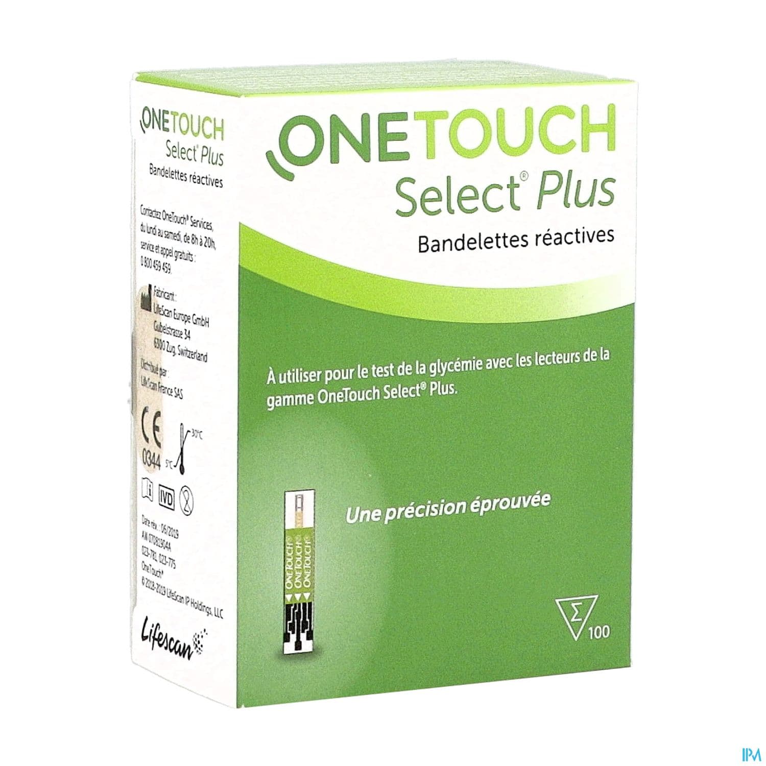 ONETOUCH SELECT+ 100BANDELETTES GLYCEMIE — Pharmacie des Clos