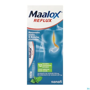 MAALOX REFLUX MENTHE S/S SACH 12