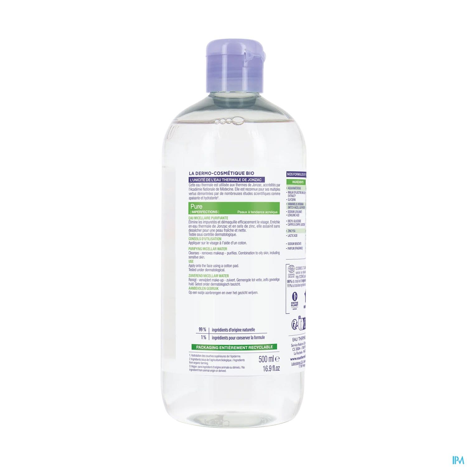 JONZAC PURE EAU MICEL PURIF 500ML