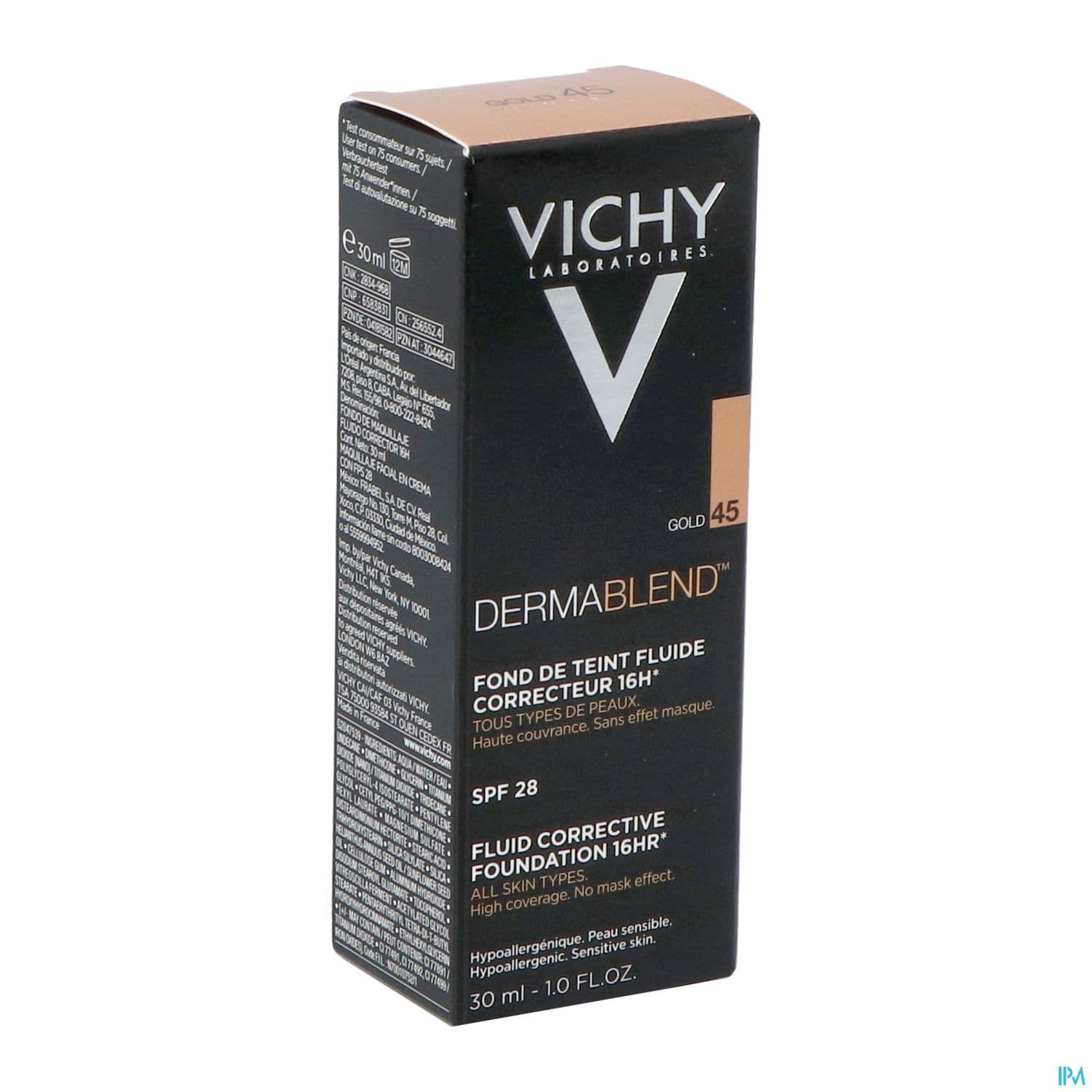 Vichy Dermablend Fluide Fond De Teint Correcteur 45 Gold 30ml