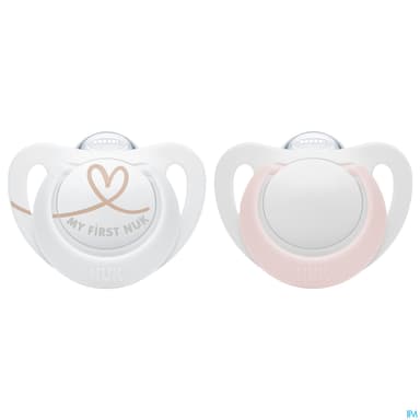 Nuk Sucette Silicone Starlight 0-2m Rose X2