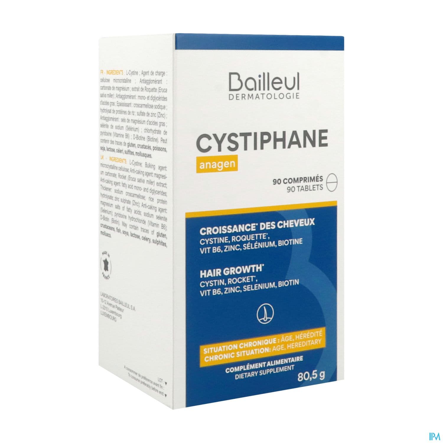 Cystiphane Anagen Croissance Cheveux Comprime 90
