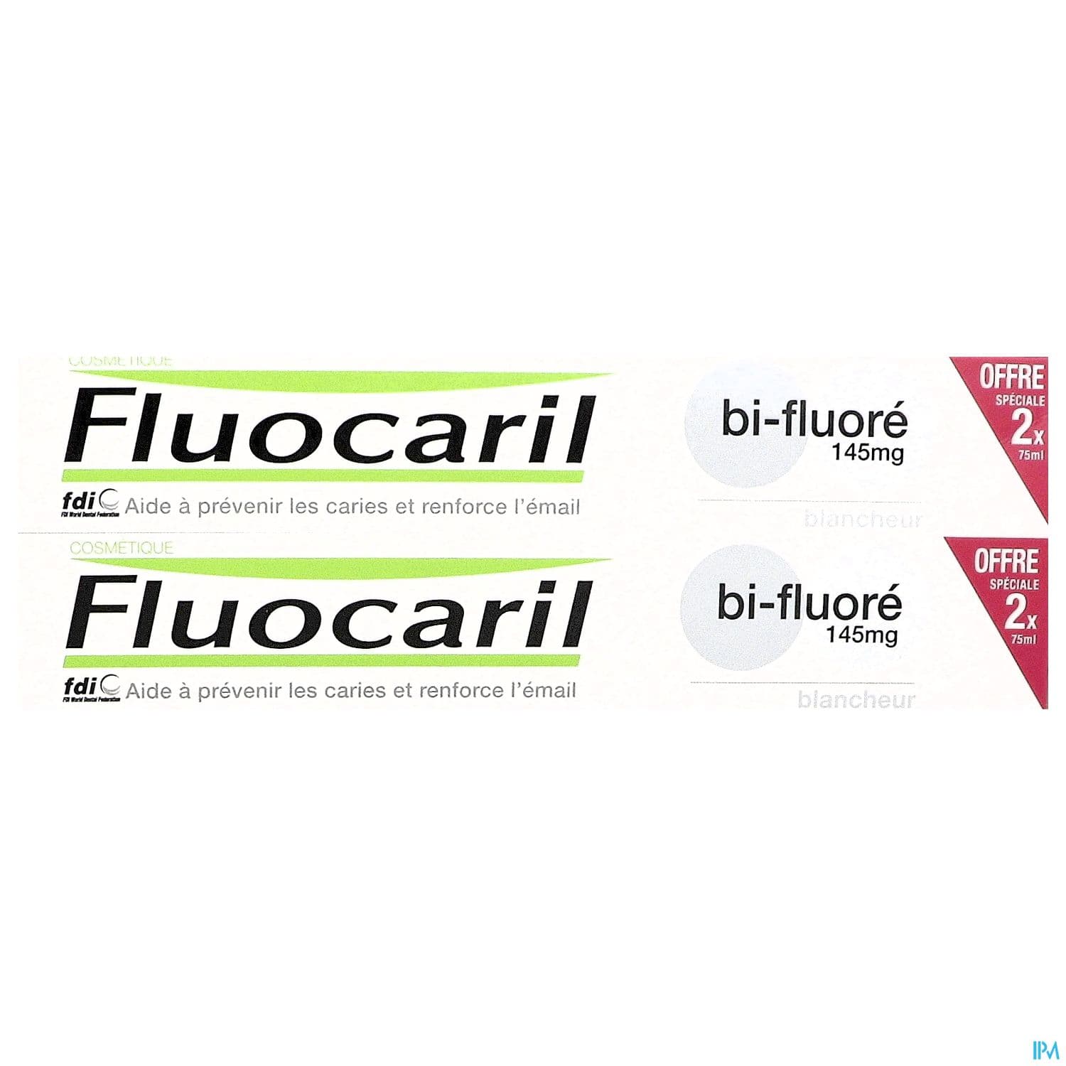 Fluocaril Bi Fluore 145mg Dentifrice Blancheur 75ml X2
