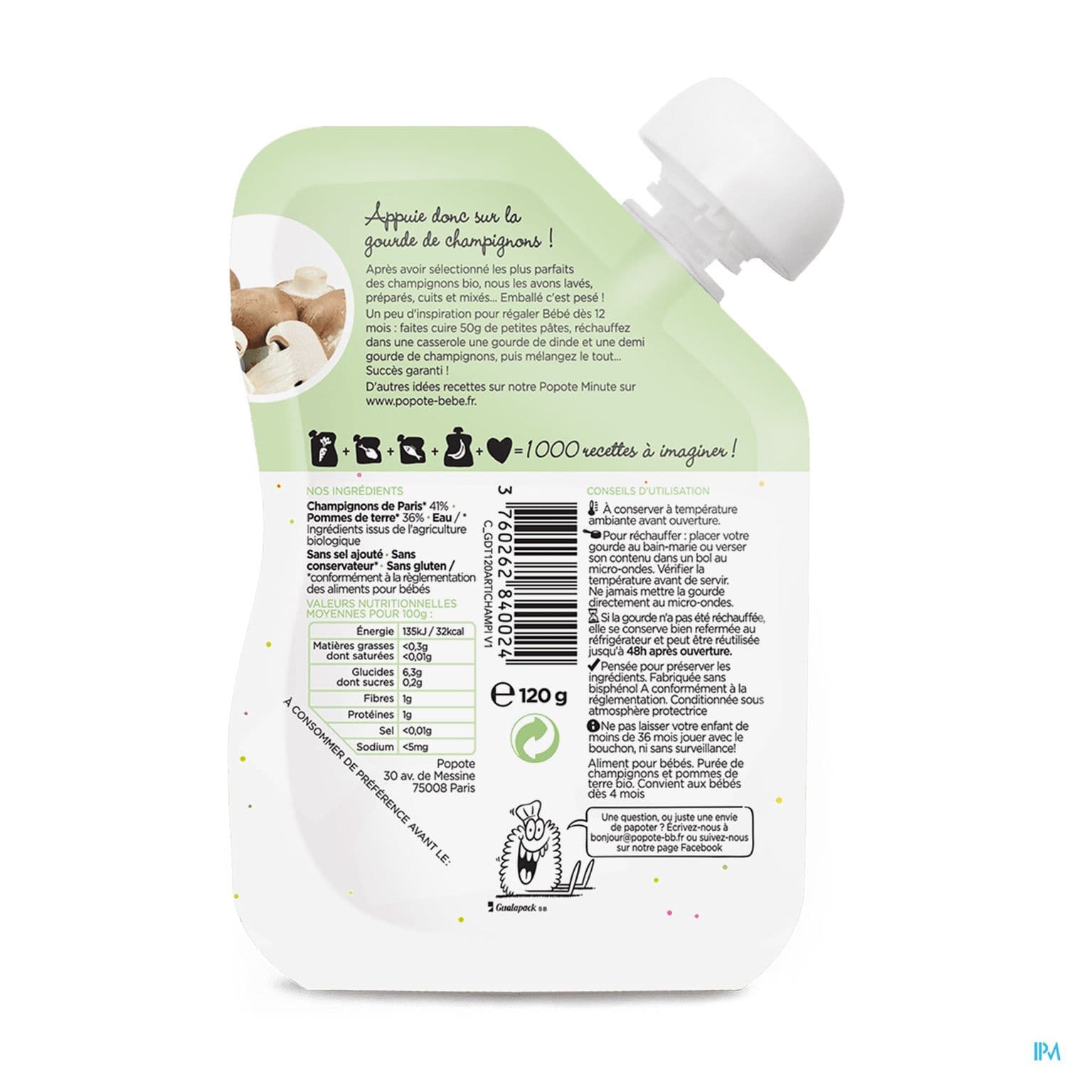 POPOTE PUREE CHAMPIGNON 120G