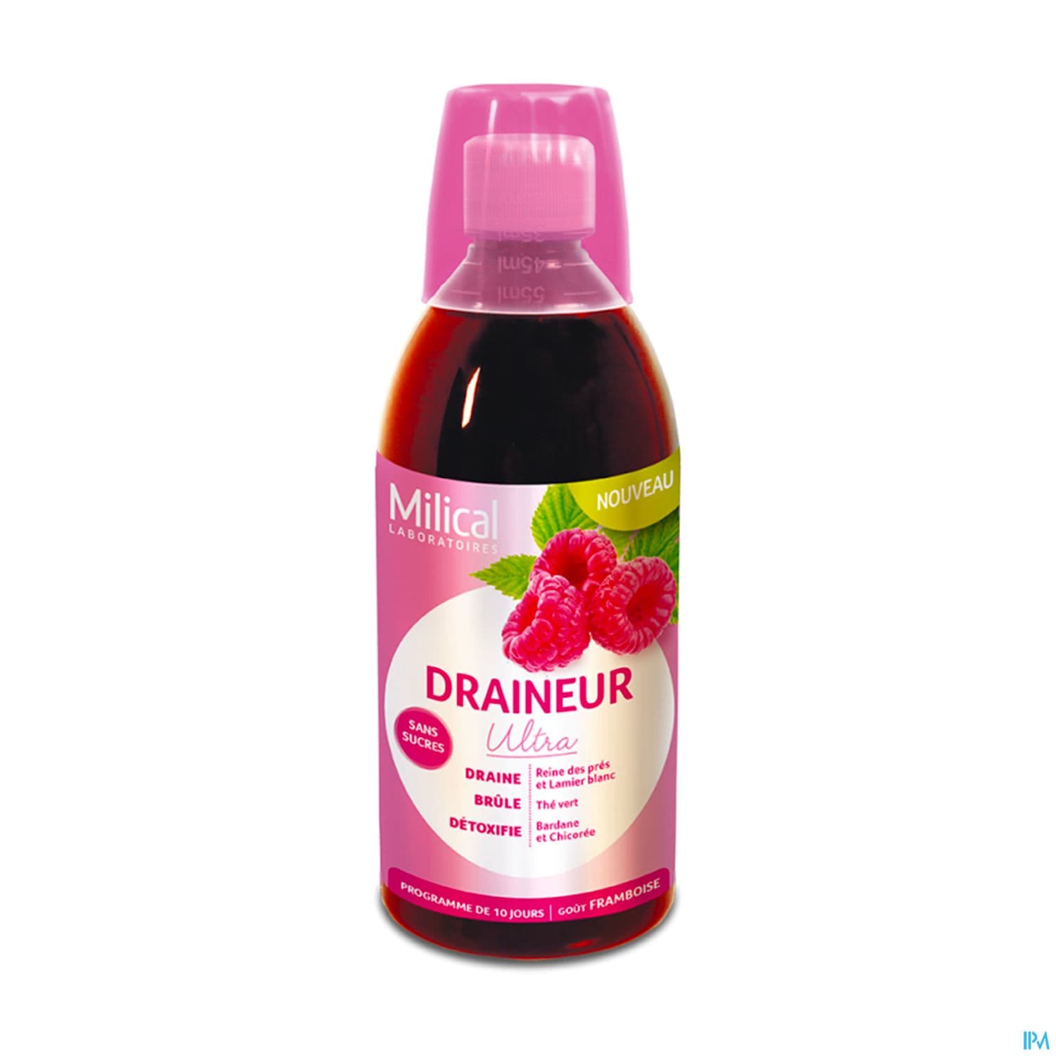 Milical Draineur Ultra Framboise Solution Buvable 500ml