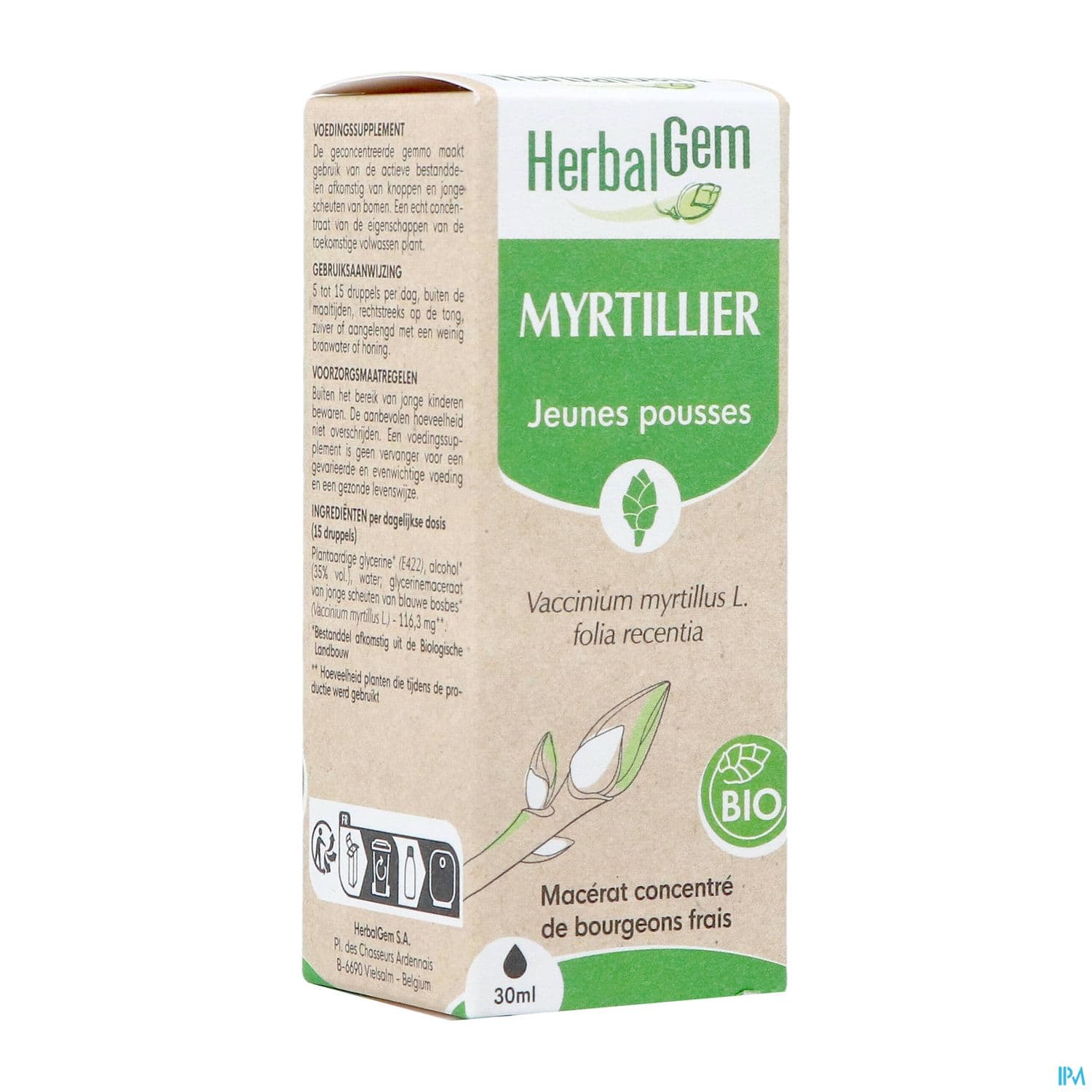 Herbalgem Myrtillier Extrait Bourgeon Fr Bio 30ml