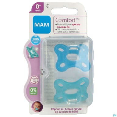 SUCET MAM COMFORT SILIC BLEU +0M 2