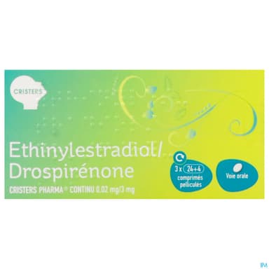Ethinylestradiol Drospirenone Cristers Pharma Continu 0m02/3mg Comprime 28 X3