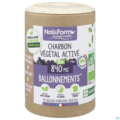 Nat Et Form Ecoresponsable Charbon Vegetal Bio Gelule Vegetale 90